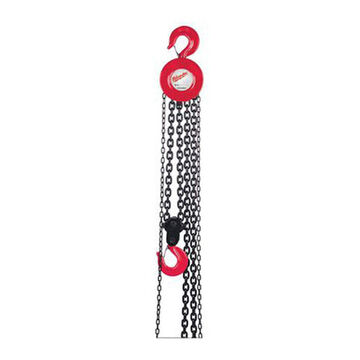 Hand Chain Hoist, Painted Steel, 5 Ton, 8 to 20 ft Lifting