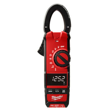 Clamp Meter, High Contrast White on Black, 6 Kohm, 600 VAC/DC, 600 A, 1.3 in Jaw