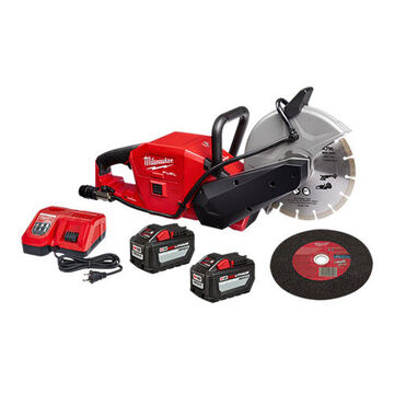 Cut-Off Saw Kit, Cordless, 9 in Blade Dia, 7/8 in Arbor, 8 pc