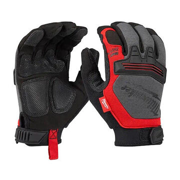 gants de travail sans doigts, Démolition petit, crochet et boucle, 9.8 pouce lg, tricot polyester