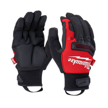 Winter Demolition Work Gloves, Medium, Hook and Loop, 7.4 to 7.62 in lg, Brushed Tricot Fiber