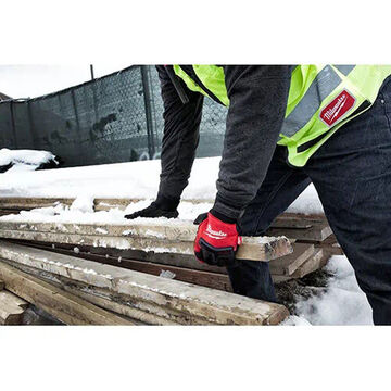 Winter Demolition Work Gloves, Medium, Hook and Loop, 7.4 to 7.62 in lg, Brushed Tricot Fiber