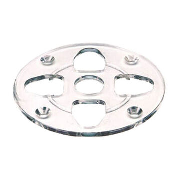 Center Hole Sub Base, Clear Polycarbonate, 6 in Dia