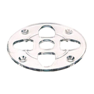 Sub Base Center Hole, Clear Polycarbonate, 6 In Dia
