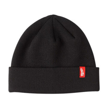 Cuffed Beanie Cap, One-Size, Black Polyester