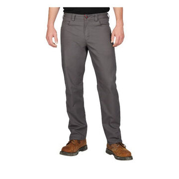 Heavy-Duty Flexible Work Pants, Men, 30 in Waist, Gray