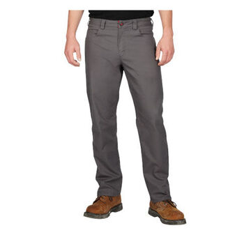 Heavy-Duty Flexible Work Pants, Men, 38 in Waist, Gray