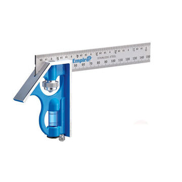 Square Pocket Combination, Aluminum/stainless Steel, Blue/silver, 6 In X 4.312 In, 1 Mm Graduation