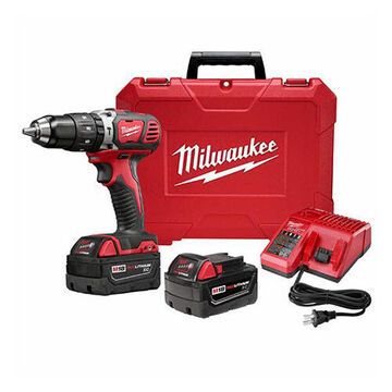 Compact Hammer Drill Kit, Metal, 3.1 in wd, 7.8 in lg, 7.6 in ht, 18 V Lithium-Ion, 3 Ah, 7200 to 28800 bpm, 0 to 450/0 to 1800 rpm, 500 in-lb, 18 V Lithium-Ion, 3 Ah