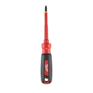 Insulated Electric Screwdriver, #2 Point, Phillips, Black, Red Steel, 1000 V