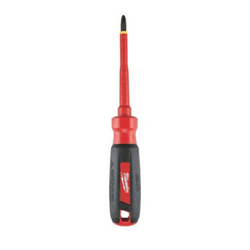Screwdriver Insulated Electric, #2 Point, Phillips, Black, Red Steel, 1000 V