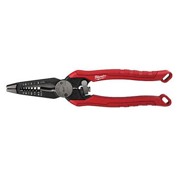 Plier Lineman's, Steel, 9 In Lg, Red, Gray, 0.5 In Jaw