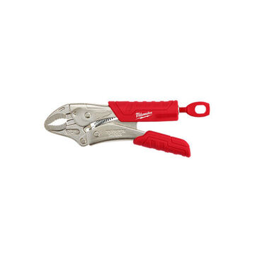 Locking Plier, 1-1/4 in Capacity, Curved, 0.88 in lg Jaw, Alloy Steel Jaw, Chrome, 5 in lg