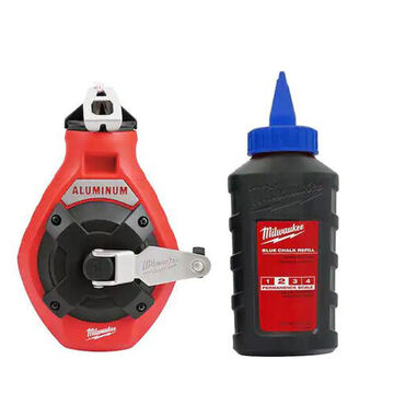 Chalk Reel Kit Fine Line, Metal, Black, Red, 100 Ft Lg