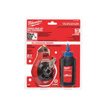 Chalk Reel Kit Fine Line, Metal, Black, Red, 100 Ft Lg