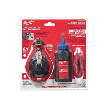 Chalk Reel Kit Fine Line, Aluminum/plastic, 100 Ft Lg