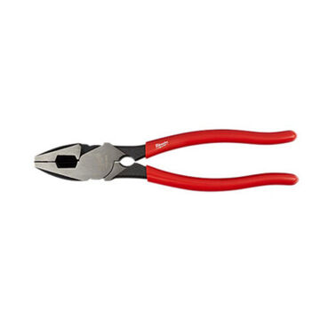 High-Leverage Lineman's Plier, Steel, 9 in lg, Red, 0.75 in wd, 1.6 in lg, 0.5781 in thk Jaw
