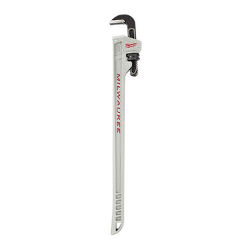 Pipe Wrench Straight, Steel, Ergonomic, Serrated, 1-1/2 In Jaw Capacity, 10 In