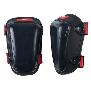 Hard Shell Knee Pad, 7.5 in wd x 7.5 in lg x 10 in ht, Black Plastic