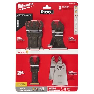 Blade Kit Oscillating Multi-tool, Black Oxide Steel, 8 Pieces