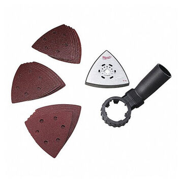 Multi-Tool Dust Extraction Kit, Aluminum Oxide, Triangle, 3-1/2 in, 60, 80, 120 Grit