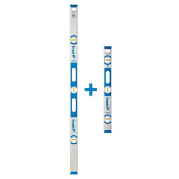 Measuring I-Beam Level, 0.0005 in Accuracy, Blue Aluminum, 1 in wd x 48 in lg x 2.25 in ht