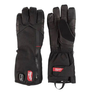 USB Rechargeable Heated Safety Gloves, Black, Leather, Medium