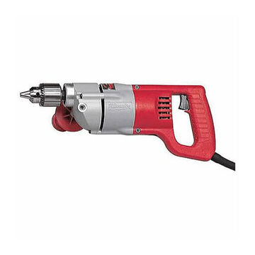 Compact Electric Drill, Metal/Plastic, 500 rpm, 1/2 in Chuck, 120 VAC, 7 A