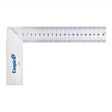 Try Square Heavy-duty, Steel, 6.5 In Wd, 3/16 In Thk, 20 Cm, 1 Mm Graduations, Silver
