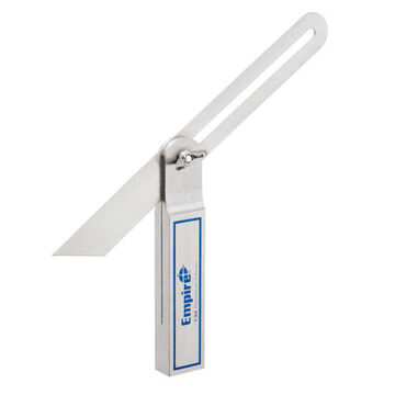 T-bevel Heavy-duty, Stainless Steel, 9 In Lg, 360 Deg, 10 In Tounge, 4-1/2 In Wd, Anodized, Silver Metallic