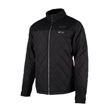 Heated, Lightweight Insulation Jacket, Men, Small, 100% Polyester, Black