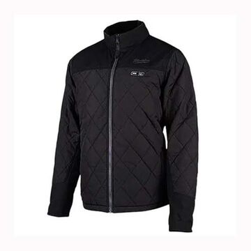 Heated Jacket Kit, Polyester, Men, L, Black, Zipper Closure, Water, Wind Resist