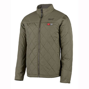 Heated Jacket Kit, Polyester, Men, 2X-L, Black, Zipper Closure, Water, Wind Resist