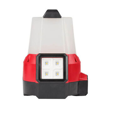 Compact Site Light, Cordless, 18 hr, Polymer, Neutral White, 18 VDC, 2200/1000/1100/500/250 Lumens, 8 in