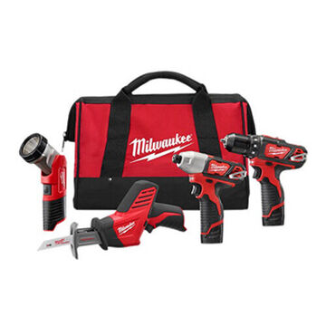 Cordless Tool Combo Kit, 3/8 in Chuck, 12 V, cordless