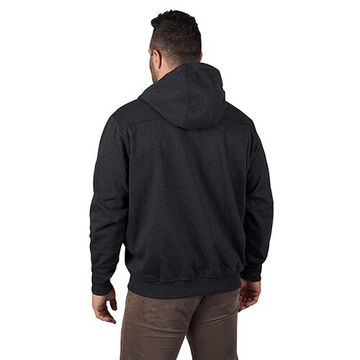 Weather Hooded Sweatshirt, Black, Polyester, X-Large, Men