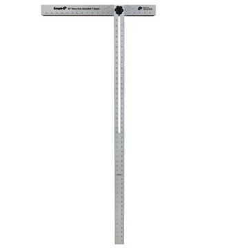 Adjustable T-Square, Aluminum, 0.125 in Graduation, 48 in x 2 in