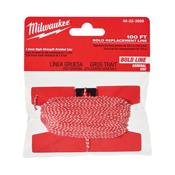 Chalk Line Bold Replacement, Nylon, Red, 0.035 In X 1200 In, 0.1 Lb