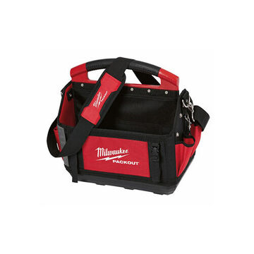 General-Purpose, Open Tool Tote, Ballistic, Black, Red, 17 in lg, 15 in dp, 32 Compartments