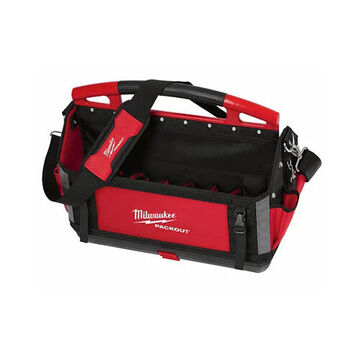 Tool Tote, Ballistic, Black, Red, 20 in lg, 11 in dp, 32 Compartments