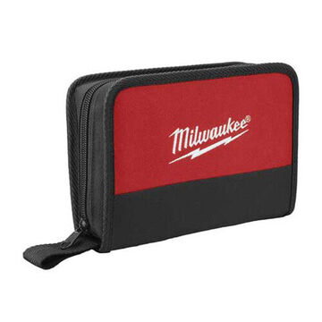 Tool Case Zipper, Nylon, Black/red, 6 In X 8 In X 1.5 In