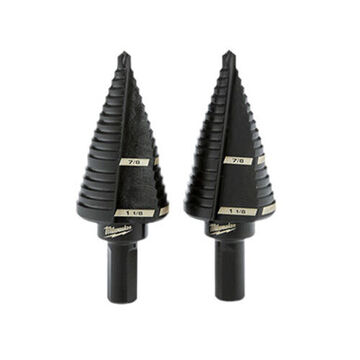 Step Drill Bit Set, Black Oxide High Speed Steel, 2 Pieces