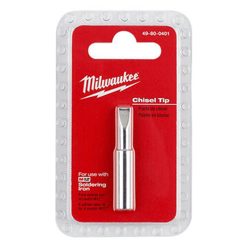 Iron Tip Chisel Soldering, Copper Core, 0.26 In Wd, 1.55 In Lg