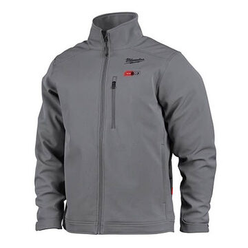 Heated Lightweight Insulation Jacket, Men, Medium, Polyester/Spandex, Gray
