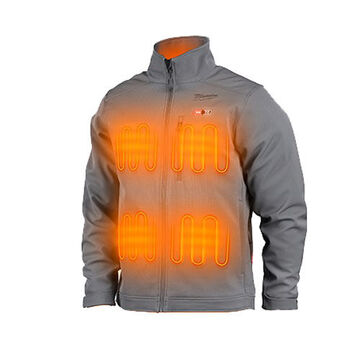 Heated Jacket Kit, Men, Medium, Polyester/Spandex, Gray