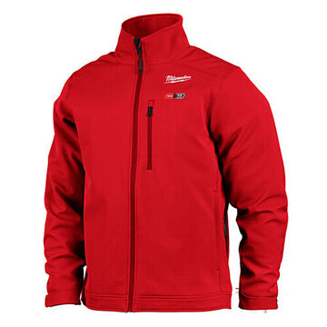 Cordless Insulated Heated Jacket Kit, Polyester/Spandex, Small, Red, Zipper Closure, Water, Wind Resist