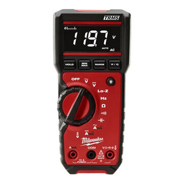 Digital Multimeter, Plastic, 600 VAC/DC, 10 A AC/DC, 2 Hz-50 kHz, 40 Mohm, 1000 UF, Black, Red