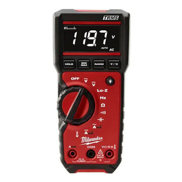 Multimeter Digital, Plastic, 600 Vac/dc, 10 A Ac/dc, 2 Hz-50 Khz, 40 Mohm, 1000 Uf, Black, Red
