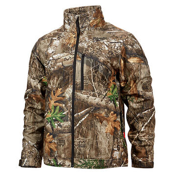Cordless Insulated Heated Jacket Kit, 100% Polyester, 2X-L, Camouflage, Zipper Closure, Water, Wind Resist