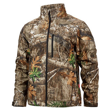 Cordless Insulated Heated Jacket Kit, 100% Polyester, Medium, Camouflage, Zipper Closure, Water, Wind Resist
